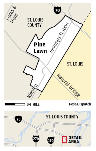 Pine Lawn locator map